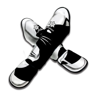 Black And White Cat Yin Yang Print Muay Thai Shin Guard