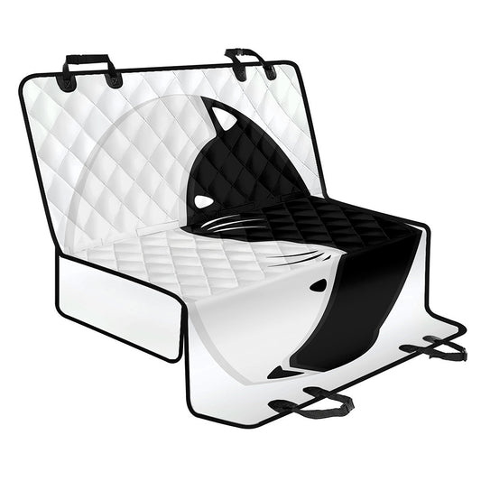 Black And White Cat Yin Yang Print Pet Car Back Seat Cover