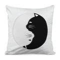 Black And White Cat Yin Yang Print Pillow Cover