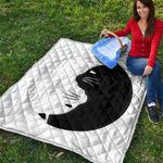 Black And White Cat Yin Yang Print Quilt