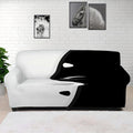 Black And White Cat Yin Yang Print Sofa Cover