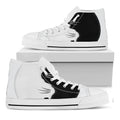 Black And White Cat Yin Yang Print White High Top Sneakers