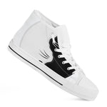 Black And White Cat Yin Yang Print White High Top Shoes