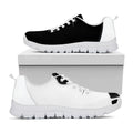 Black And White Cat Yin Yang Print White Running Shoes