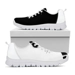 Black And White Cat Yin Yang Print White Sneakers