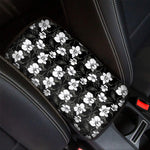 Black And White Cattleya Pattern Print Car Center Console Cover