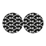 Black And White Cattleya Pattern Print Car Coasters