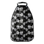 Black And White Cattleya Pattern Print Car Seat Organizers