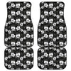 Black And White Cattleya Pattern Print Front and Back Car Floor Mats