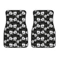 Black And White Cattleya Pattern Print Front Car Floor Mats