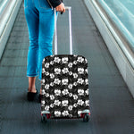 Black And White Cattleya Pattern Print Luggage Cover