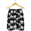 Black And White Cattleya Pattern Print Men's Shorts