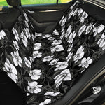 Black And White Cattleya Pattern Print Pet Car Back Seat Cover