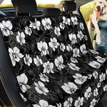 Black And White Cattleya Pattern Print Pet Car Back Seat Cover