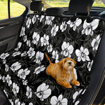 Black And White Cattleya Pattern Print Pet Car Back Seat Cover