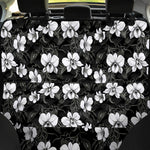 Black And White Cattleya Pattern Print Pet Car Back Seat Cover