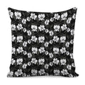 Black And White Cattleya Pattern Print Pillow Cover