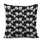 Black And White Cattleya Pattern Print Pillow Cover