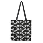 Black And White Cattleya Pattern Print Tote Bag