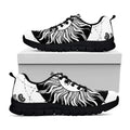 Black And White Celestial Sun Print Black Running Shoes