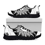 Black And White Celestial Sun Print Black Sneakers