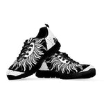 Black And White Celestial Sun Print Black Sneakers