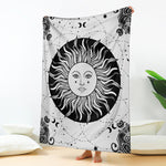 Black And White Celestial Sun Print Blanket