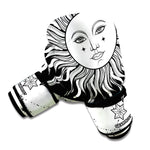 Black And White Celestial Sun Print Boxing Gloves