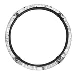 Black And White Celestial Sun Print Car Steering Wheel Cover