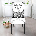 Black And White Celestial Sun Print Dining Chair Slipcover
