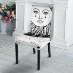 Black And White Celestial Sun Print Dining Chair Slipcover