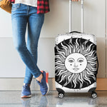Black And White Celestial Sun Print Luggage Cover
