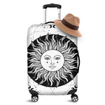 Black And White Celestial Sun Print Luggage Cover