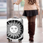 Black And White Celestial Sun Print Luggage Cover