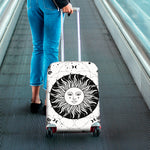 Black And White Celestial Sun Print Luggage Cover