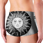 Black And White Celestial Sun Print Men's Boxer Briefs
