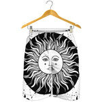 Black And White Celestial Sun Print Men's Shorts