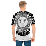 Black And White Celestial Sun Print Men's T-Shirt
