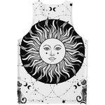 Black And White Celestial Sun Print Men's Tank Top