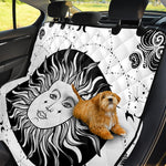Black And White Celestial Sun Print Pet Car Back Seat Cover