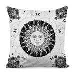 Black And White Celestial Sun Print Pillow Cover