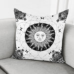 Black And White Celestial Sun Print Pillow Cover