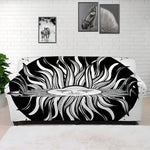 Black And White Celestial Sun Print Sofa Cover
