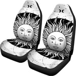 Black And White Celestial Sun Print Universal Fit Car Seat Covers