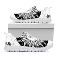 Black And White Celestial Sun Print White Running Shoes