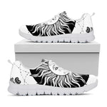 Black And White Celestial Sun Print White Sneakers