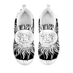 Black And White Celestial Sun Print White Sneakers