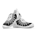 Black And White Celestial Sun Print White Sneakers
