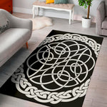 Black And White Celtic Knot Print Area Rug