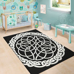 Black And White Celtic Knot Print Area Rug